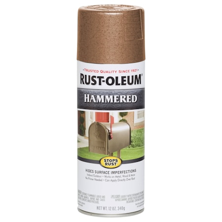 Rust-Oleum Rust Preventative Spray Paint, Copper, Hammered, Solvent, 12 Oz 210849